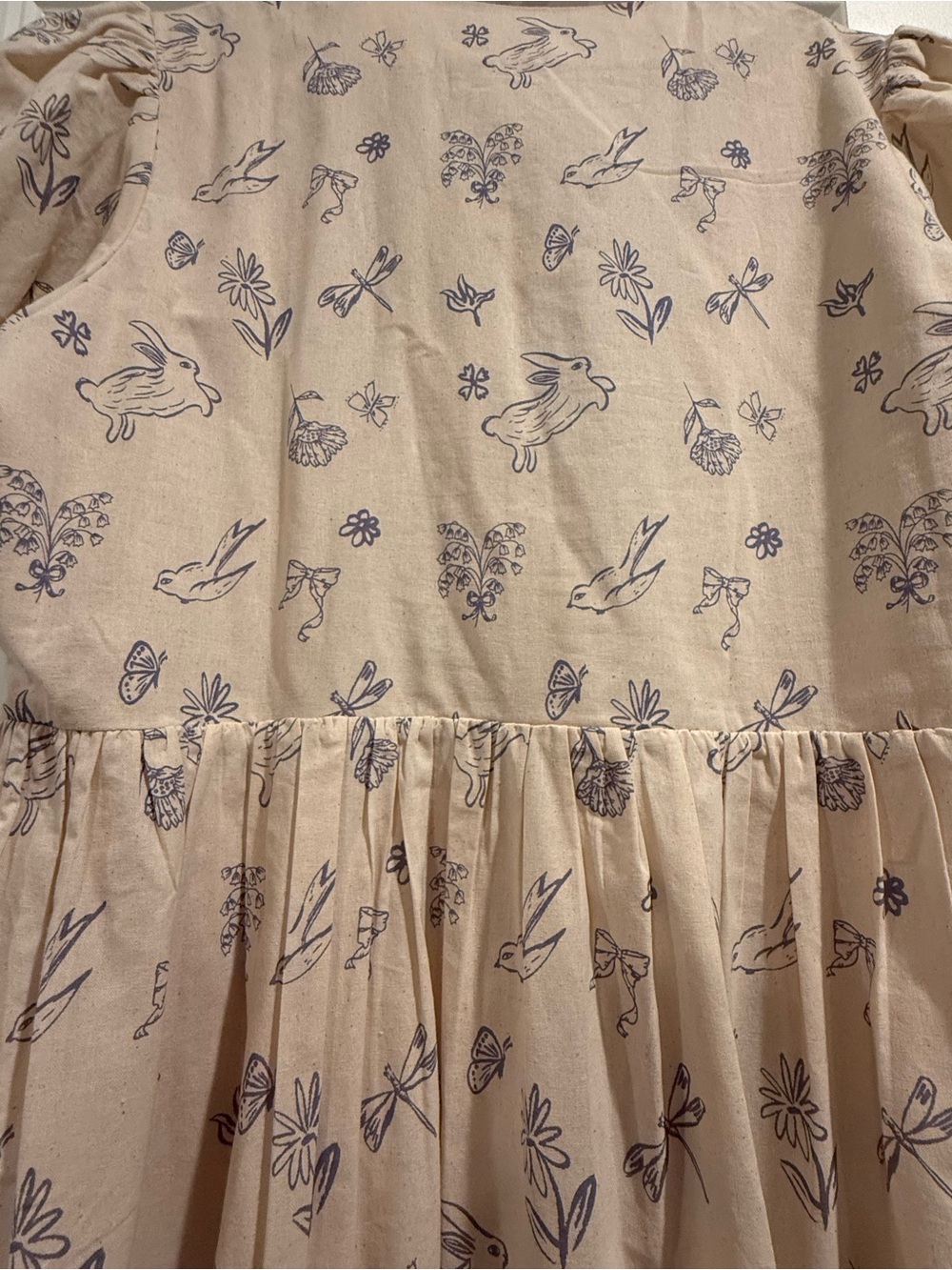 Beautiful Light Cream Floral Midi Dress with Front Tie Detail - Picture 6 of 10